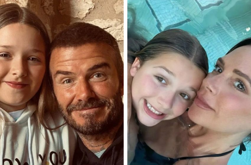  Where is mum looking: the Beckhams’ 12-year-old daughter has revealed her first tattoo