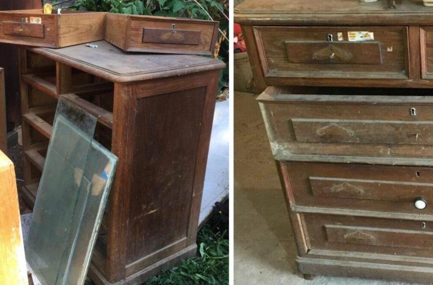  Çöpten Bir Eski Çekmeceli Dolap: Çekmecenin Şık Bir Vintage Mobilyaya Dönüşümü!