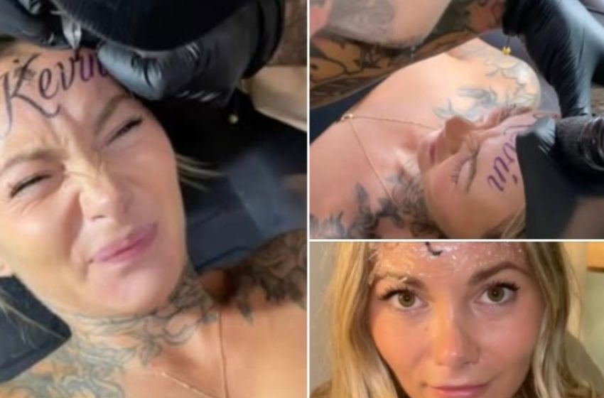  O femeie stârnește indignare după ce și-a tatuat numele iubitului pe frunte!: Iubire sau regret?