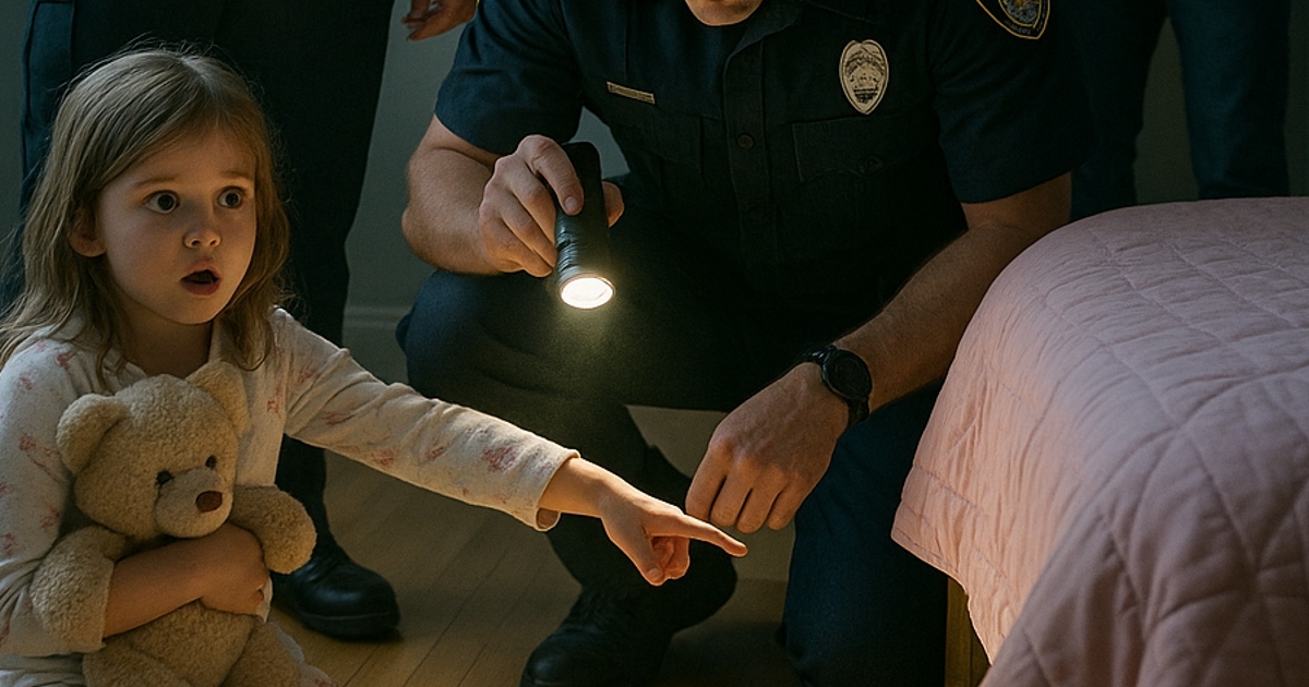 Fetița șoptea la telefon: „Sunt sub patul meu…” Polițiștii credeau că e doar o fantezie de copil, dar când s-au uitat sub pat — și-au dat seama că greșeau.
