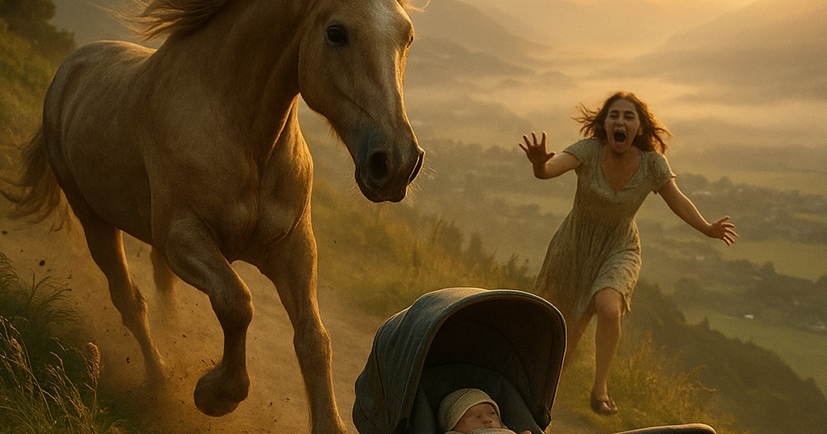 Üks hobune hüppas kaljult ja päästis beebi. Keegi ei oodanud, et ta seda teeb