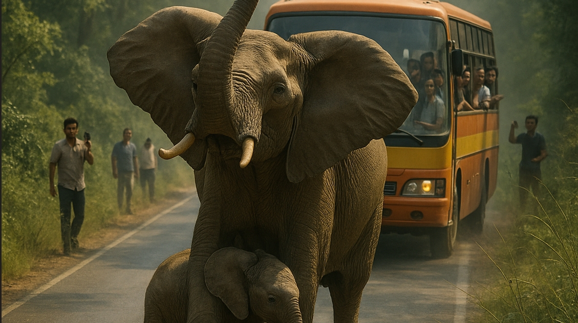Elevandinaine sulges bussi teed ja reisijad arvasid, et ta ründab. Aga tõde ajas kõik nutma…