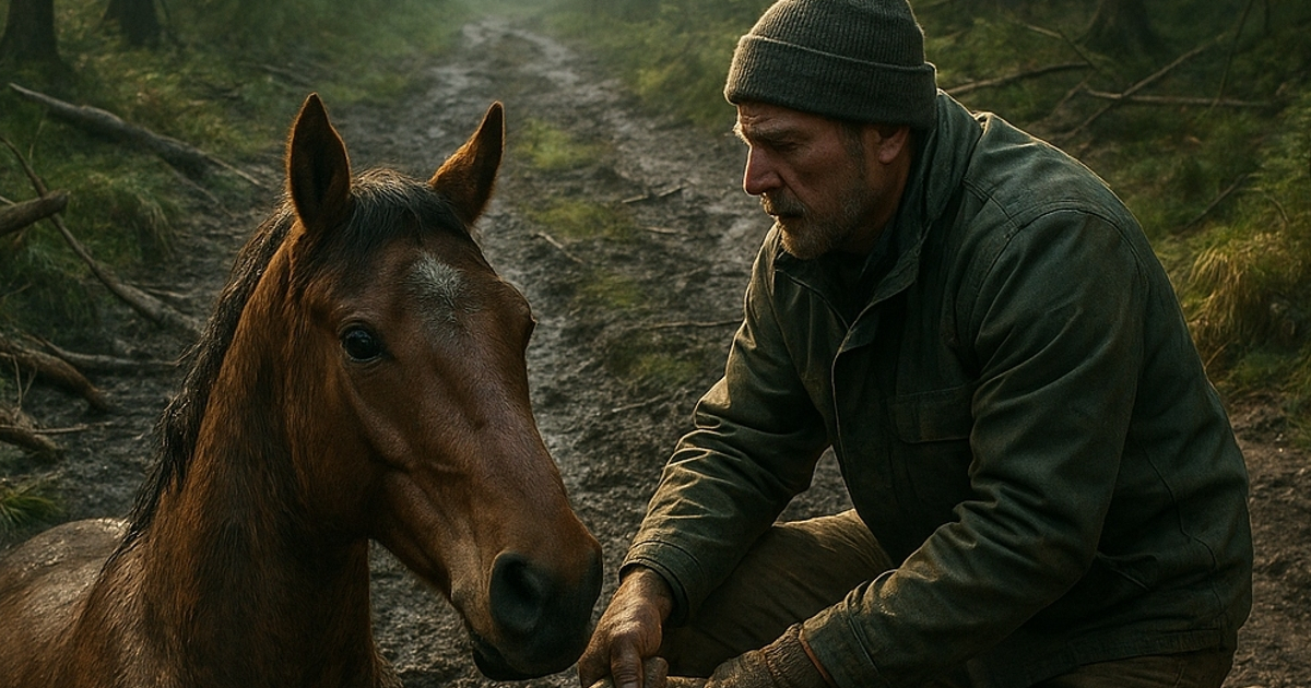 Un bărbat a salvat un cal sălbatic blocat și plângând. Modul în care acesta l-a răsplătit — este de neuitat.