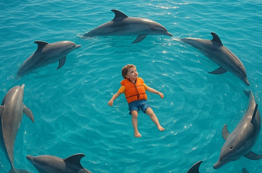  Când copilul a căzut din barcă, toți credeau că nu mai era nicio speranță… dar un minut mai târziu, marea a prins literalmente viață în jurul lui.