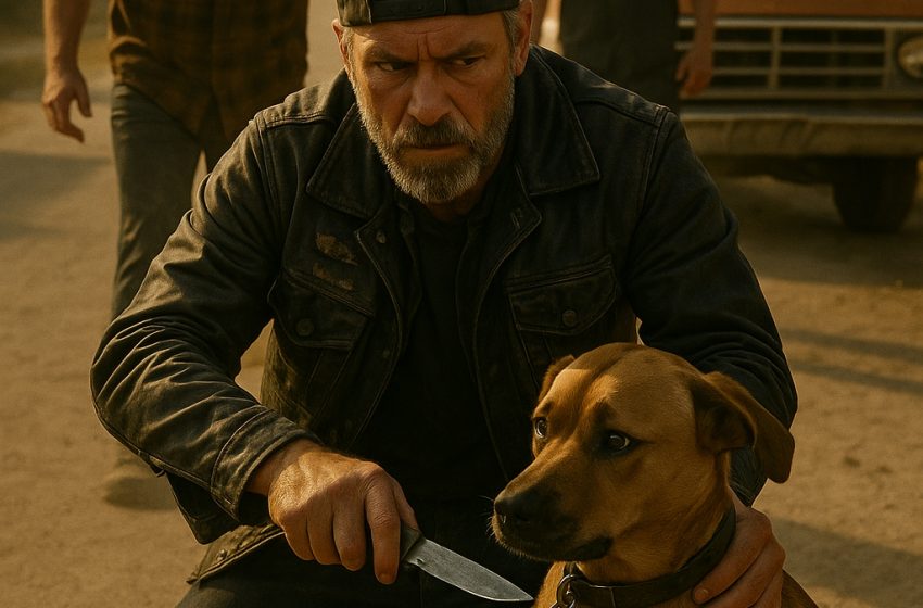  „Opriți acel camion înainte să se întâmple o tragedie!”, a strigat motociclistul în timp ce alergă să salveze câinele care era târât în spatele pickup-ului.